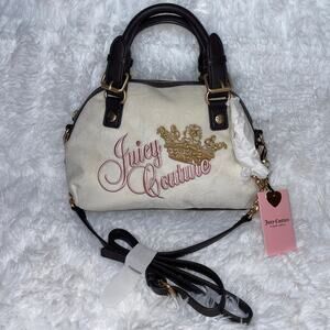 Juicy Couture The Key To Juicy Dome Satchel Crossbody Crystal Pink & White